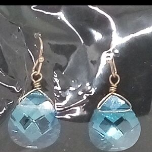 Avon Blue Shimmering Teardrop Earrings